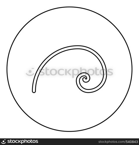 Spiral golden section Golden ratio proportion Fibonacci spiral icon in circle round outline black color vector illustration flat style simple image