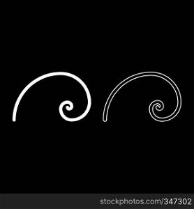 Spiral golden section Golden ratio proportion Fibonacci spiral icon set white color vector illustration flat style simple image