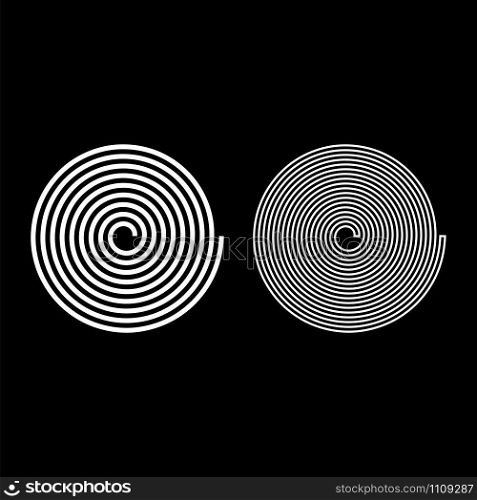 Spiral Helix Gyre icon outline set white color vector illustration flat style simple image