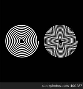 Spiral Helix Gyre icon outline set white color vector illustration flat style simple image