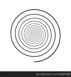 Spiral line vector graphic element. Isolated vector illustration. Thin line. Hypnotic spiral. Outline snail vector icon. EPS 10