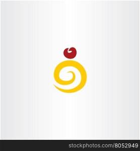 spiral man icon vector logo abstract shape