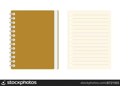 Spiral notepad icon, flat style. Vector illustration.
