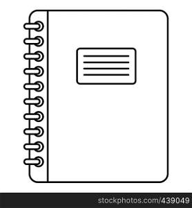 Spiral notepad icon in outline style isolated vector illustration. Spiral notepad icon outline