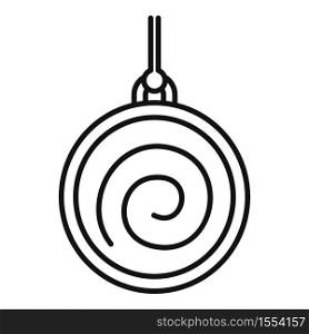 Spiral pendulum icon. Outline spiral pendulum vector icon for web design isolated on white background. Spiral pendulum icon, outline style