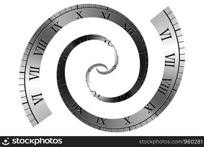 Spiral Roman Numeral Clock Time Line Vector illustration eps 10. Spiral Roman Numeral Clock Time Line Vector illustration