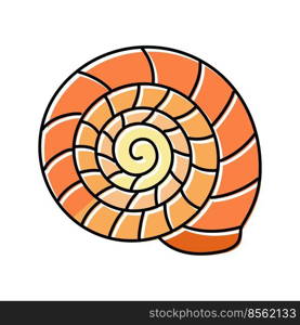 spiral seashell beach color icon vector. spiral seashell beach sign. isolated symbol illustration. spiral seashell beach color icon vector illustration