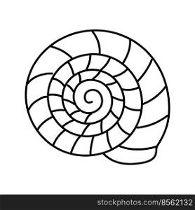 spiral seashell beach line icon vector. spiral seashell beach sign. isolated contour symbol black illustration. spiral seashell beach line icon vector illustration