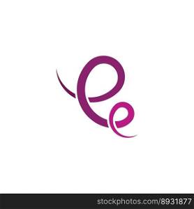 spiral spring letter e logo vector design
