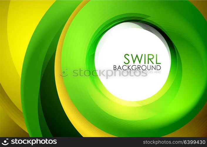 Spiral swirl flowing lines 3d effect abstract background. Spiral swirl flowing lines 3d effect abstract background, vector digital business or techno motion template