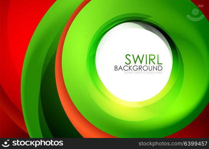 Spiral swirl flowing lines 3d effect abstract background. Spiral swirl flowing lines 3d effect abstract background, vector digital business or techno motion template