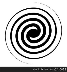 Spiral swirl icon, swirl sign, vector double spiral galaxy evolution symbol