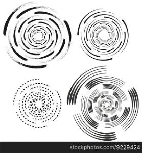 Spiral, swirl, twirl. Volute, helix, eddy and vortex shape. Radial lines with rotation. Vector illustration. EPS 10.. Spiral, swirl, twirl. Volute, helix, eddy and vortex shape. Radial lines with rotation. Vector illustration.