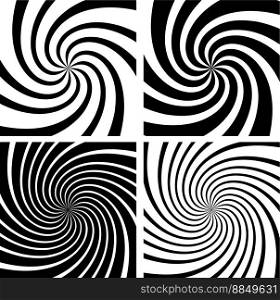 Spiral whirlpool background set vector image