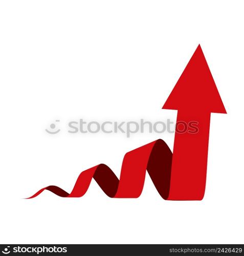 Spiral with an up arrow, a pointer to increase the rating, 3d illustration. Spiral arrow icon. Abstract concept of profit business strategy