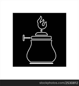 Spirit Lamp Icon, Laboratory Burner, Alcohol Lamp Vector Art Illustration