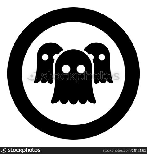 Spirits Ghosts icon in circle round black color vector illustration image solid outline style simple. Spirits Ghosts icon in circle round black color vector illustration image solid outline style