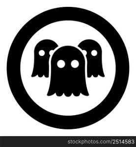 Spirits Ghosts icon in circle round black color vector illustration image solid outline style simple. Spirits Ghosts icon in circle round black color vector illustration image solid outline style