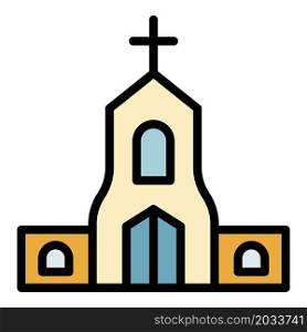 Spiritual church icon. Outline spiritual church vector icon color flat isolated. Spiritual church icon color outline vector
