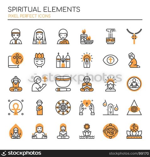 Spiritual Elements , Thin Line and Pixel Perfect Icons