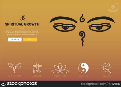 Spiritual Growth flat design for landing page website or magazine illustration print