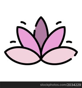 Spiritual lotus icon. Outline spiritual lotus vector icon color flat isolated. Spiritual lotus icon color outline vector
