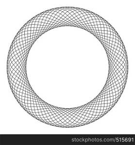 Spirograph element empty in center Abstract concentric symbol icon black color vector illustration flat style simple image