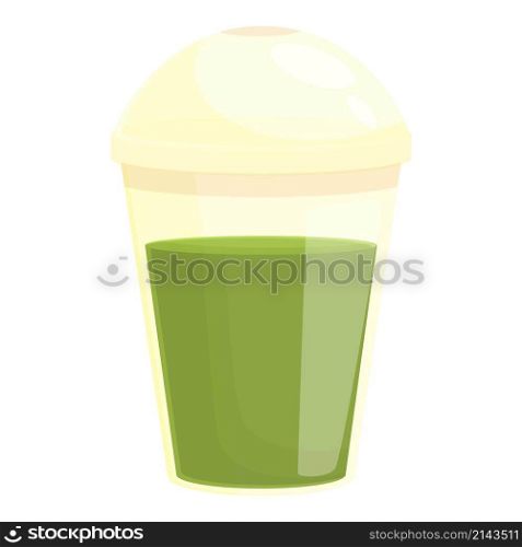 Spirulina glass drink icon cartoon vector. Alga plant. Algae food. Spirulina glass drink icon cartoon vector. Alga plant