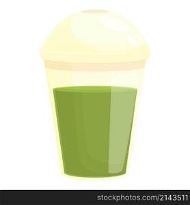 Spirulina glass drink icon cartoon vector. Alga plant. Algae food. Spirulina glass drink icon cartoon vector. Alga plant