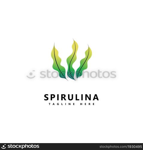 spirulina Logo icon. organic healthy food.