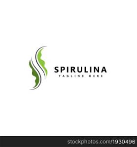 spirulina Logo icon. organic healthy food.