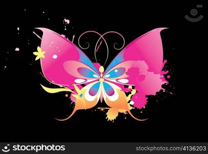 splash background with butterfly vector illustration