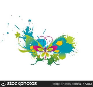 splash background with butterfly vector illustration