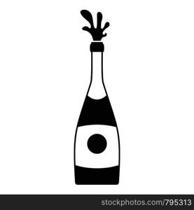 Splash champagne bottle icon. Simple illustration of splash champagne bottle vector icon for web design isolated on white background. Splash champagne bottle icon, simple style