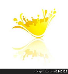 Splash color Wave with reflection. Splash yellow wave with reflection, vector illustration