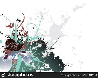 splash floral background vector illustration