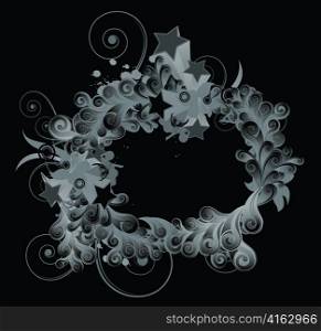 splash floral frame vector illustration