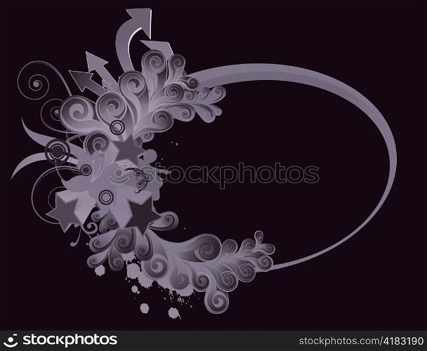 splash floral frame vector illustration