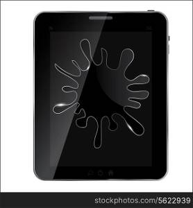 Splash glass on abstract tablet vector illustration