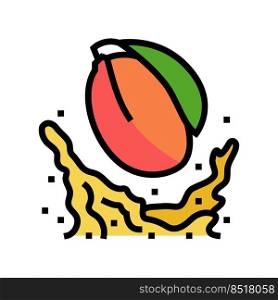 splash mango juice color icon vector. splash mango juice sign. isolated symbol illustration. splash mango juice color icon vector illustration