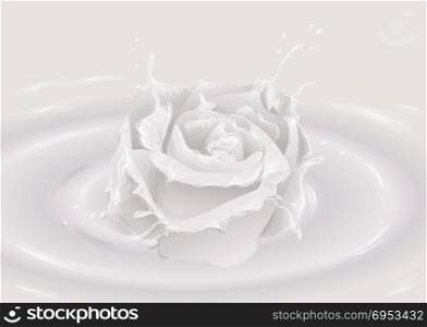 splash of milk as rose flower. splash of milk