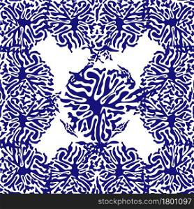 Splash seamless pattern, tiles in blue, indigo.. Splash seamless pattern, tiles in blue, indigo