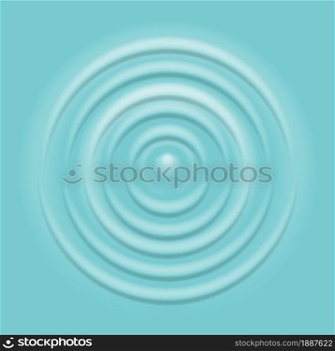 Splash water. Realistic ripple on water surface. Clean macro 3d droplet falling on blue aqua, round puddle in swimming pool. Radial circle texture, vector isolated on white background illustration. Splash water. Realistic ripple on water surface. Clean macro 3d droplet falling on blue aqua, round puddle in swimming pool. Radial circle texture, vector isolated illustration