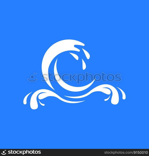 Splash water wave beach logo and symbol vector