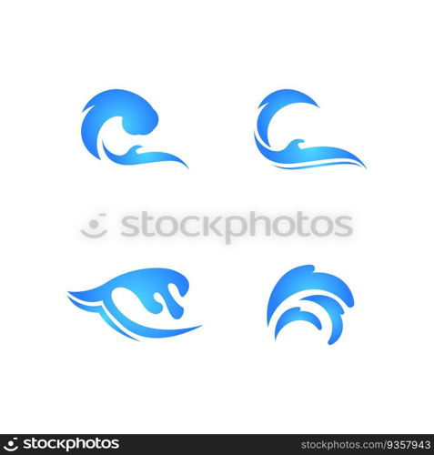 Splash water wave beach logo and symbol vector