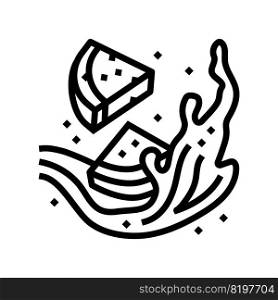 splash watermelon li≠icon vector. splash watermelon sign. isolated contour symbol black illustration. splash watermelon li≠icon vector illustration