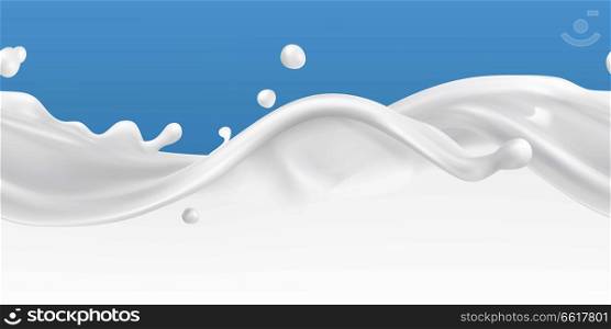 Splashes of milk seamless vector pattern