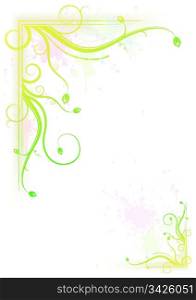 Splashing colorful floral frame, eps10 vector illustration