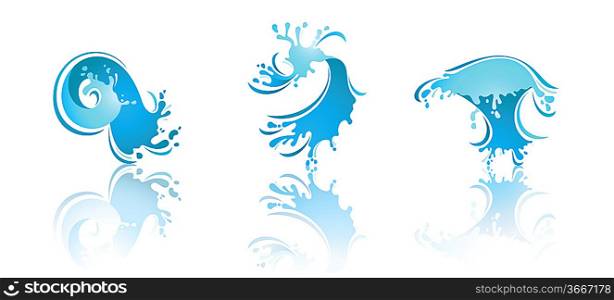 Splashing Waves and Water. Second set icons
