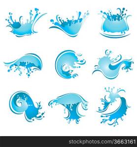 Splashing Waves and Water, vector
